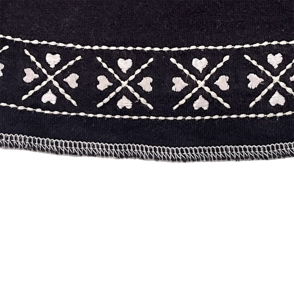 Alp-n-Rock Snowflake V Neck Long Sleeve Top Black Reversible Hearts Size XS/S - Picture 5 of 9